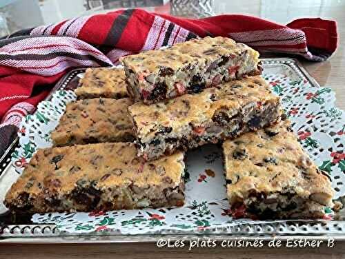 Barres gâteau aux fruits confits