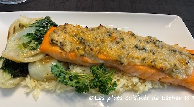 Saumon en croûte de parmesan et miel épicé