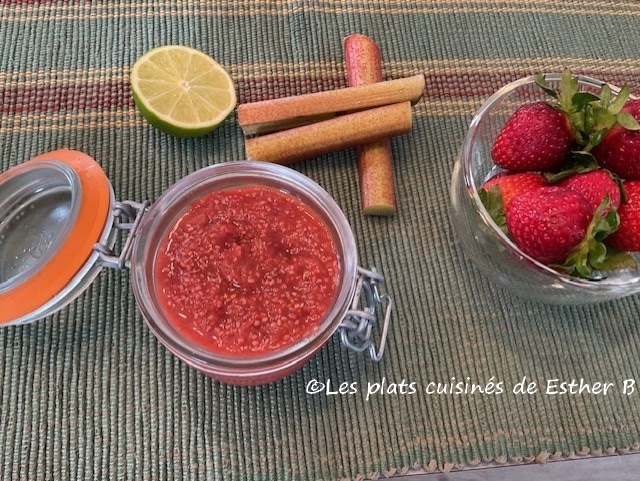 Petite confiture de rhubarbes et fraises express