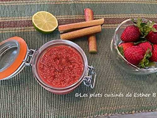 Petite confiture de rhubarbes et fraises express