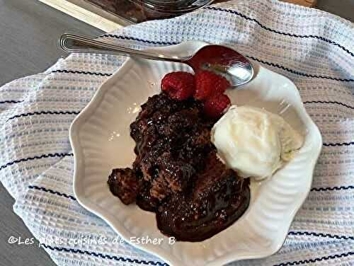 Pouding au chocolat et aux framboises