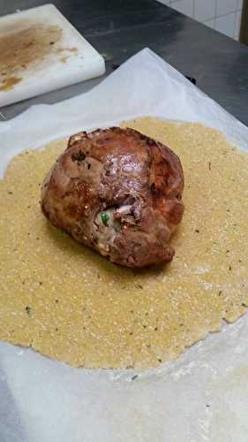 Agneau en croûte de pois chiches comme un couscous