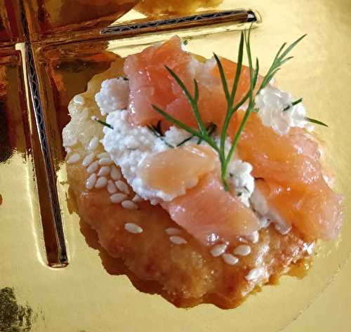 Crackers au fromage frais et saumon - Les plats de Véro