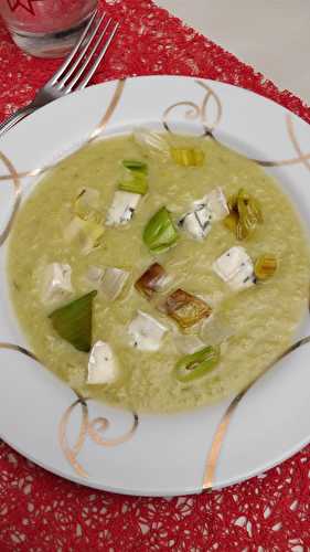 Soupe de poireaux et bleu de Bresse