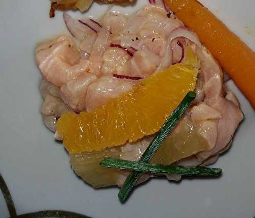 Tartare de saumon et légumes grillés