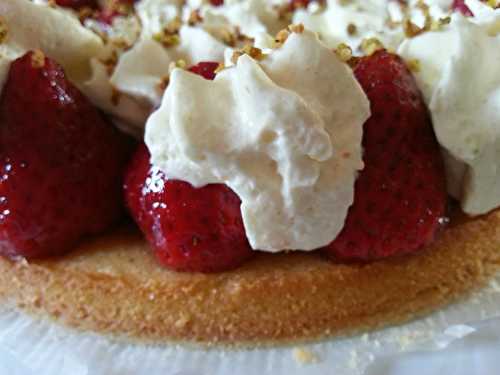 Tarte aux fraises crème pistache - Les plats de Véro
