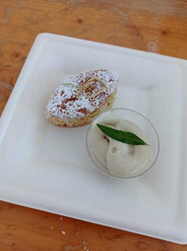 Crème mousseline à la verveine accompagnée de son moelleux au citron