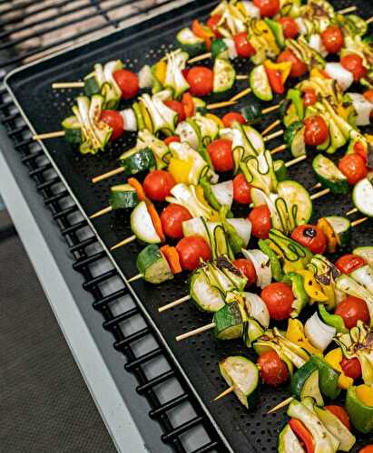 Légumes et viande au barbecue