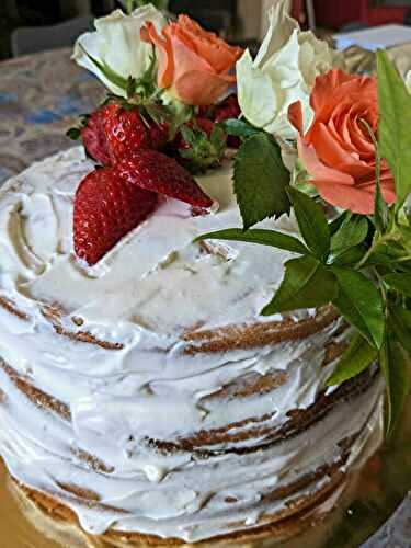 Nud cake à la verveine et à la fraise