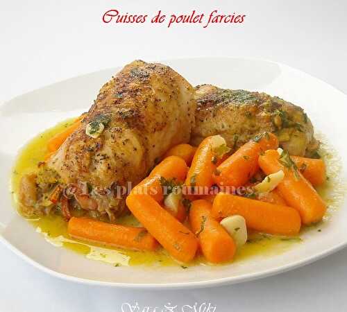 Cuisses de poulet farcies aux carottes sautées