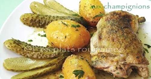 Cuisses de poulet farcis sous la peau aux champignons