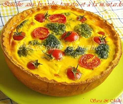 Quiche aux brocolis, tomates et à la moutarde