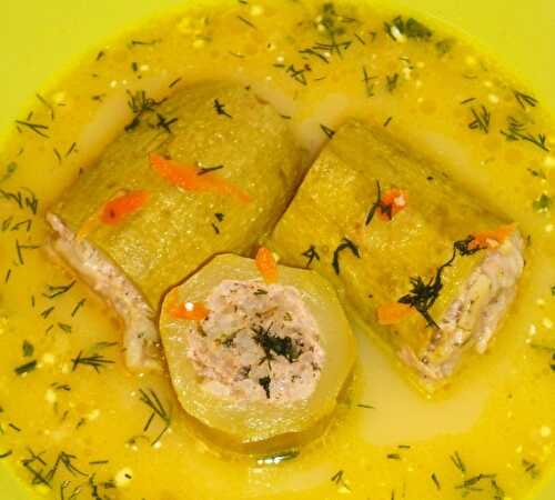 Soupe de courgettes farcies