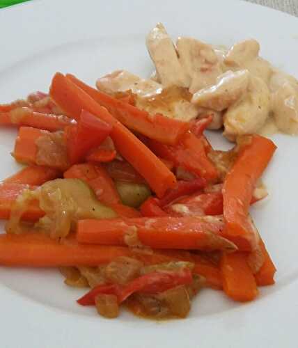 AIGUILLETTES DE POULET ET SES PETITS LEGUMES