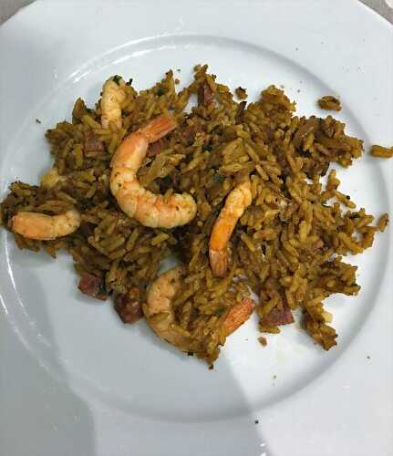 Riz au four et crevettes