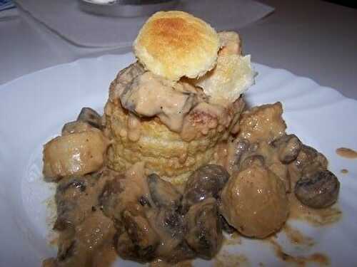 Vol au vent noix de pétoncles champignons