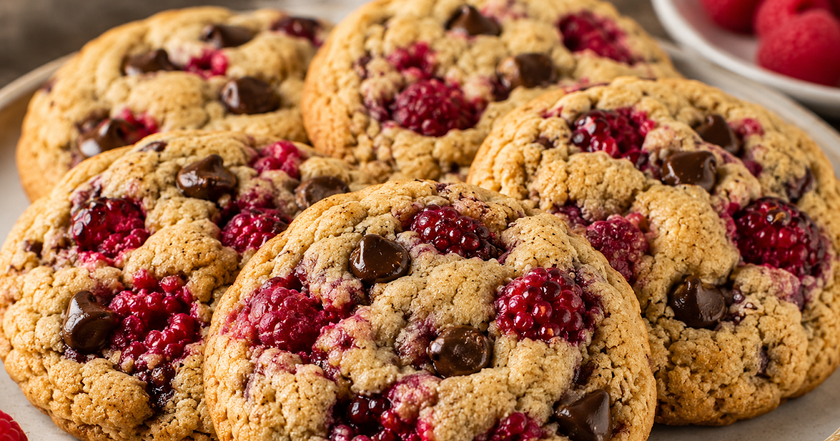 GALETTES AUX FRAMBOISES ET CHIPITS DE CHOCOLAT NOIR