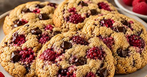 GALETTES AUX FRAMBOISES ET CHIPITS DE CHOCOLAT NOIR