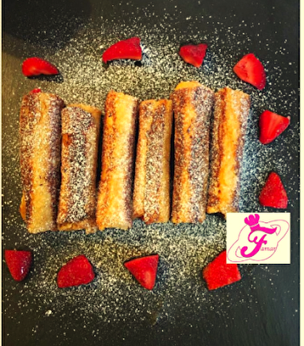 Roulés de Pain Perdu Fraises - Nutella