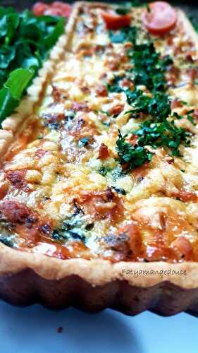 QUICHE AUX EPINARDS POULET ET POIREAUX