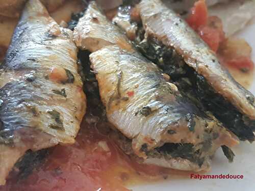 Sardines à la moutarde farcies aux épinards