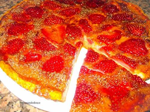 Tarte à la crème brûlée aux fraises