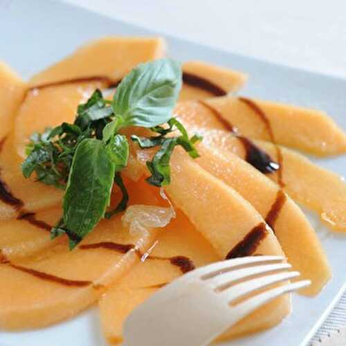 Carpaccio de melon basilic