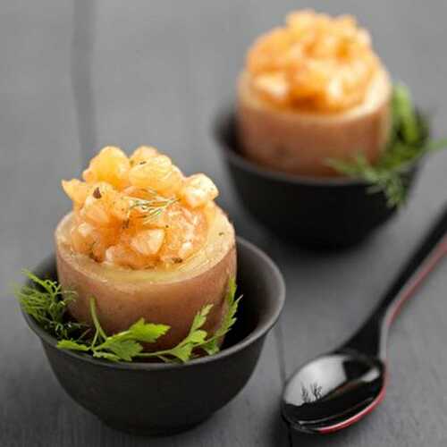 Coquetier de pomme de terre au tartare de saumon - Les Recettes de Jean-Louis