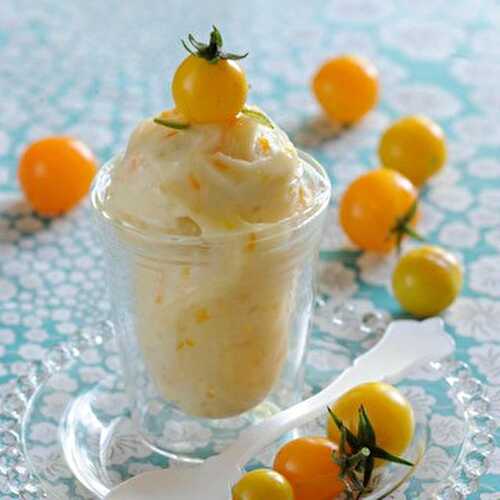 Sorbet à la tomate jaune et au citron vert