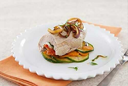 Ballotine de veau pochée, lamelles de légumes croquants (pour 4 personne(s)
