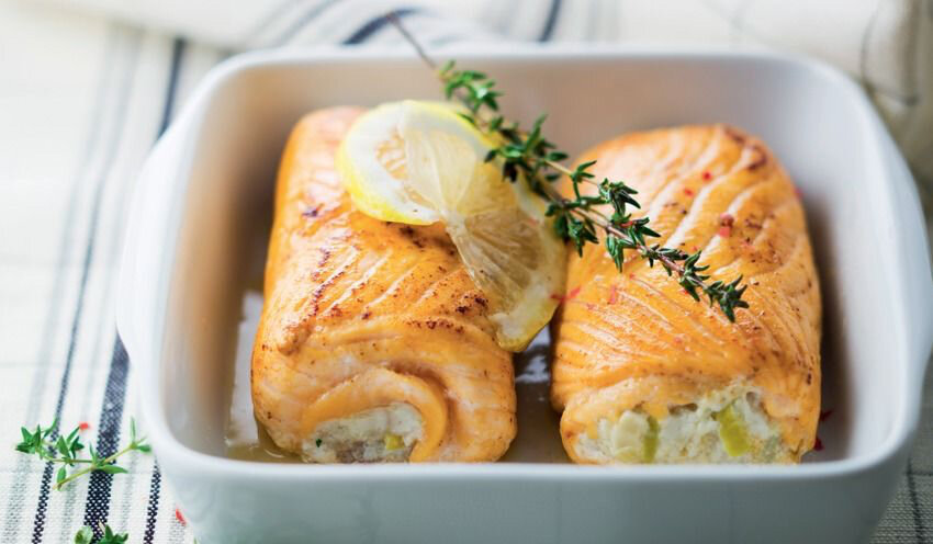 Paupiettes de saumon aux poireaux 