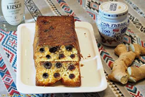 Cake cerises amarena et au gingembre