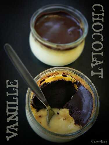 Craquant au Chocolat Noir sur Crème Vanille en Petit Pot ... Façon Laitière