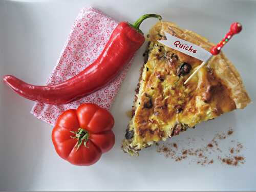 Quiche aux Légumes (Champignons, Tomates, Courgette) et Lard Recette avec le Thermomix