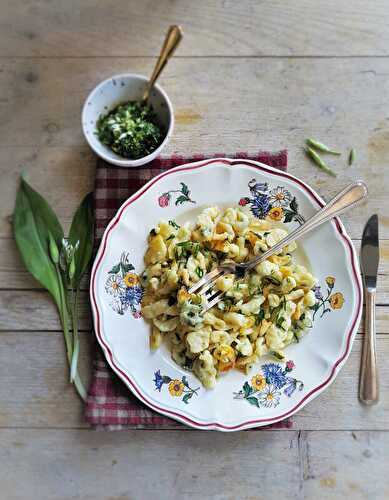 Späetzle au Fromage Blanc et à l’Ail des Ours ou Bärlauchkasspäetzle