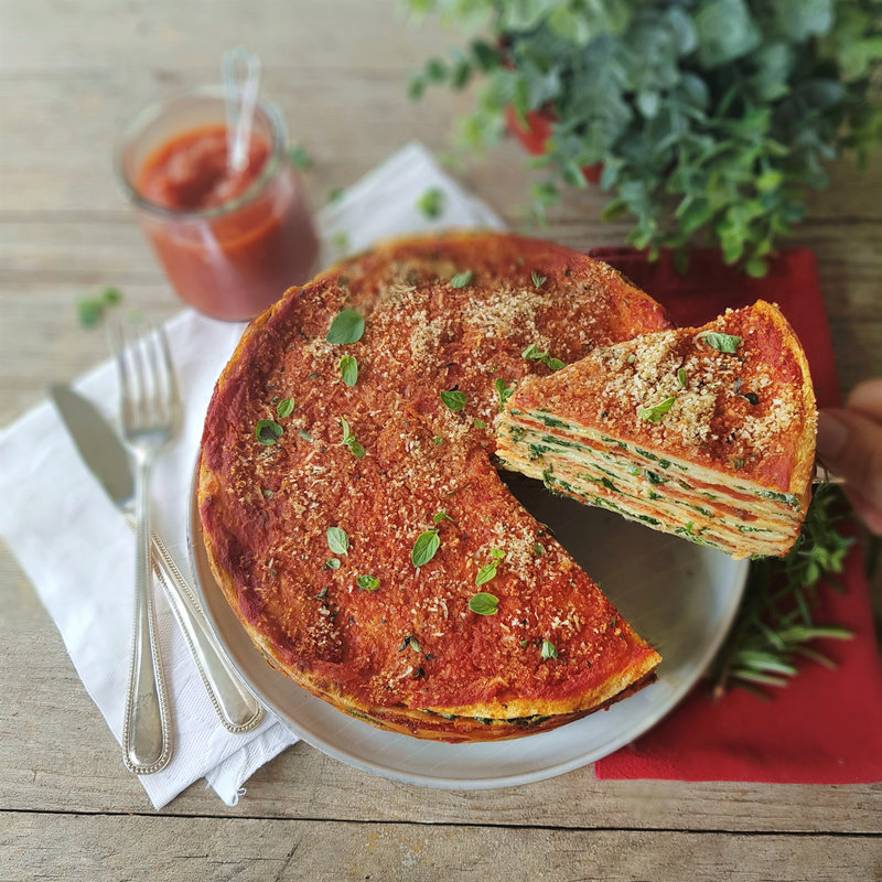 Lasagnes de Crêpes alla Fiorentina, aux Epinards et à la Ricotta (Végétarienne)