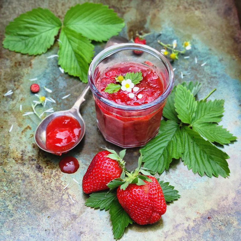 Compotée de Fraises d'Alsace et de Rhubarbe 