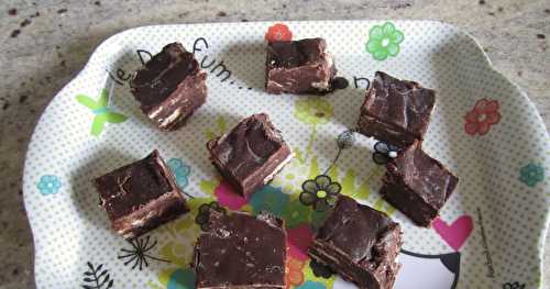 Fudge au chocolat avec inclusions de gaufrettes à la vanille