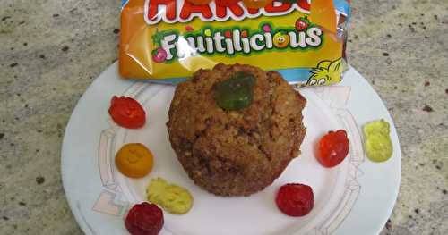 Muffins allégés en sucre aux pépites de bonbons Haribo Fruitilicious 