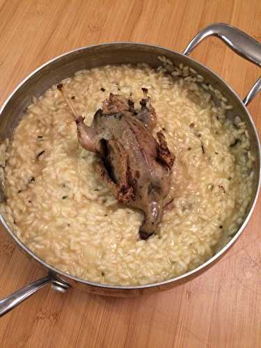 Bécasse rôtie au risotto truffé