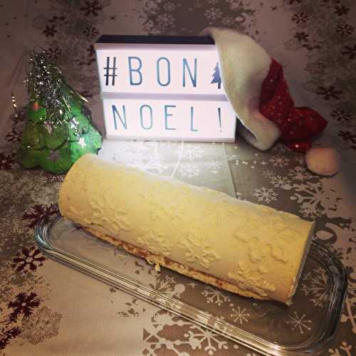 Bûche de Noël Citron et croustillant pralinoise