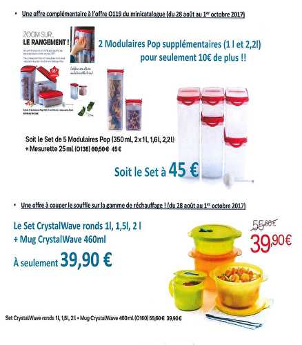 Plus de promo Tupperware en Septembre