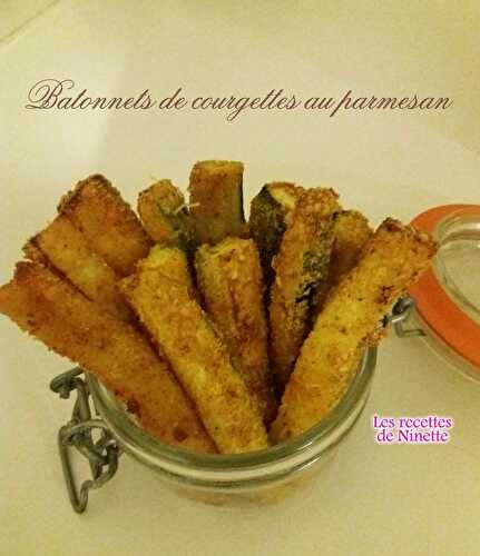 Bâtonnets ou frites de courgettes au parmesan