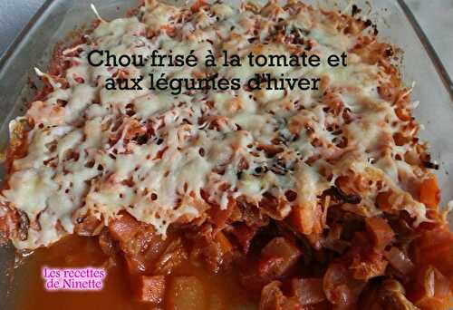 Chou frisé à la tomates et aux légumes d'hiver