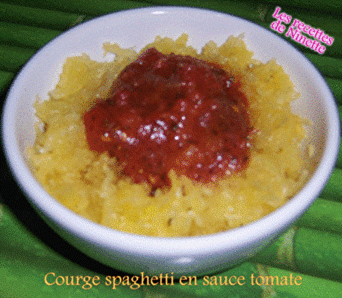 Courge spaghetti en sauce tomate - Les recettes de Ninette