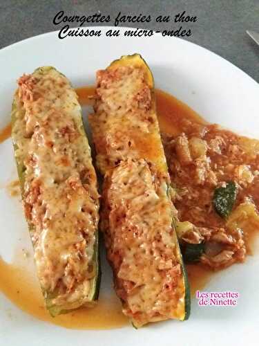 Courgettes farcies au thon, cuisson au micro-onde