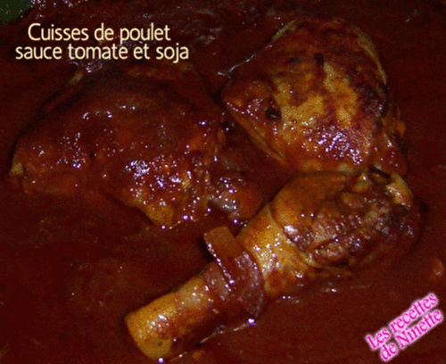 Cuisse de poulet à la tomate et sauce soja, ou balsamique