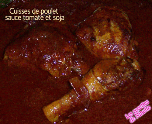 Cuisses de poulet sauce tomate et soja