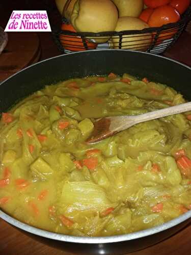 Curry d'endives à l'ananas  - Les recettes de Ninette