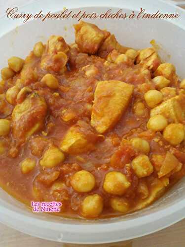 Curry de poulet et pois chiches à l'indienne